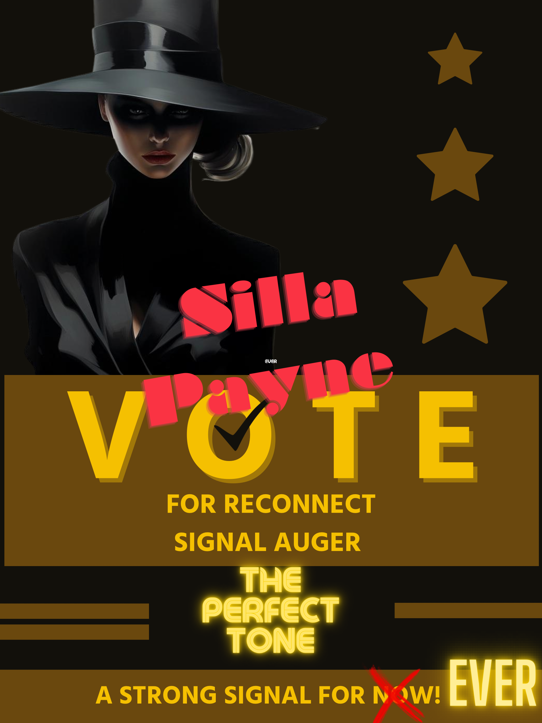 Silla Payne campaign poster, for Signal Auger