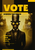 Simon Twisted campaign poster, for Signal Auger