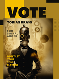 Tobias Brass campaign poster, for Signal Auger